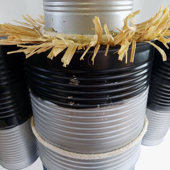 Vintage Tin Man Scarecrow Sculpture Wizard Of Oz Folk Art Recycled Robot - Picture 6 of 14